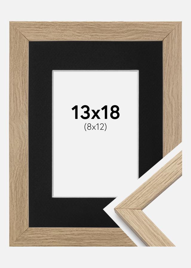 Ramă Stilată Stejar 13x18 cm - Paspartu Negru 9x13 cm