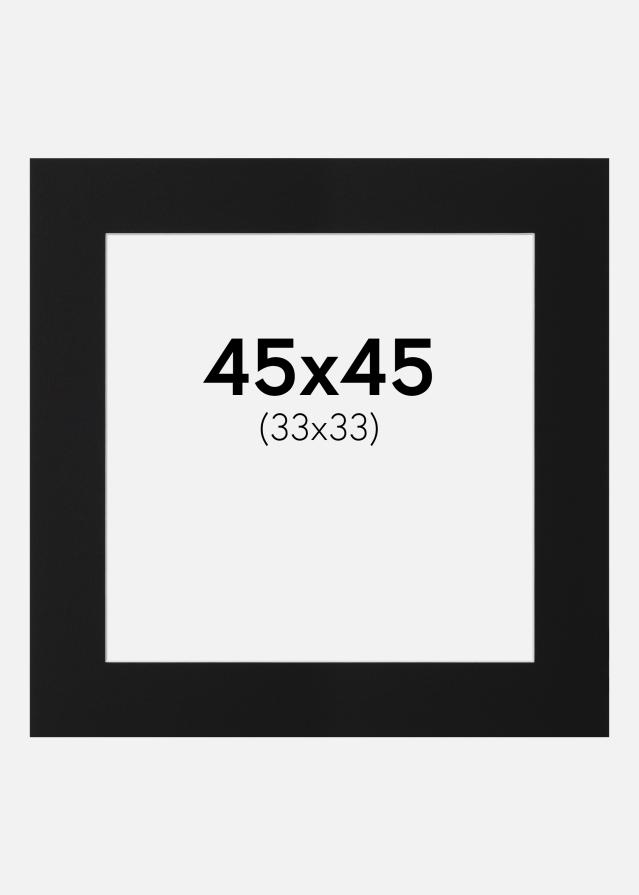 Paspartu Negru Standard (Miez Alb) 45x45 cm (33x33)