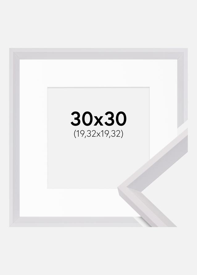 Ramă Globe Alb 30x30 cm - Paspartu Alb 8x8 inches