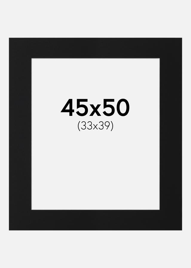 Paspartu Negru Standard (Miez Alb) 45x50 cm (33x39)