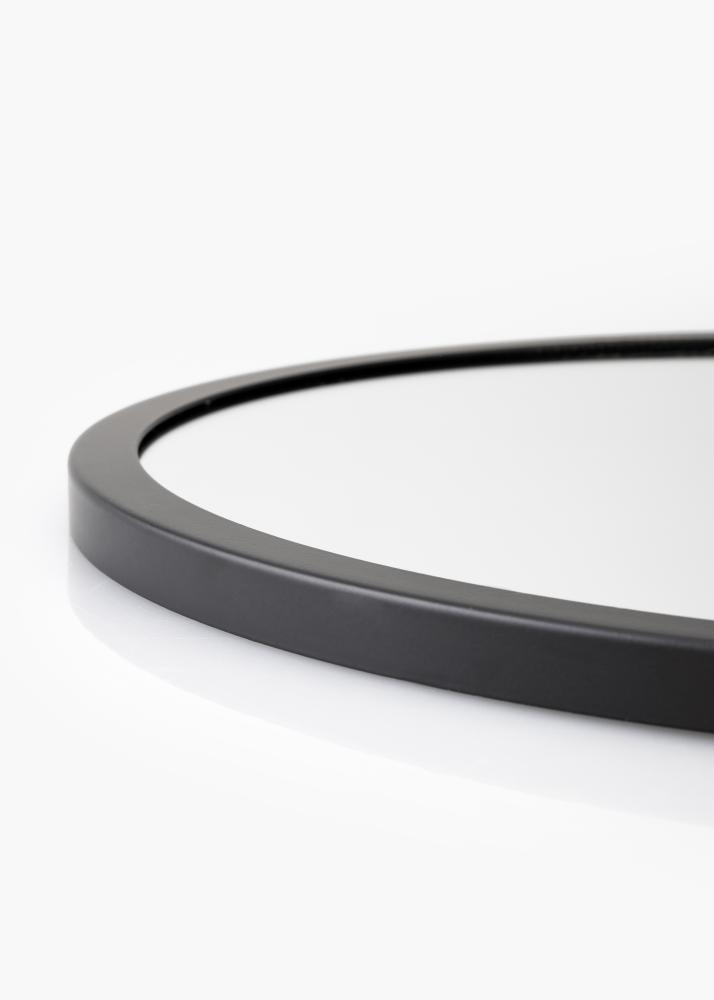 KAILA Rotund Oglindă Rope - Negru 30 cm Ø