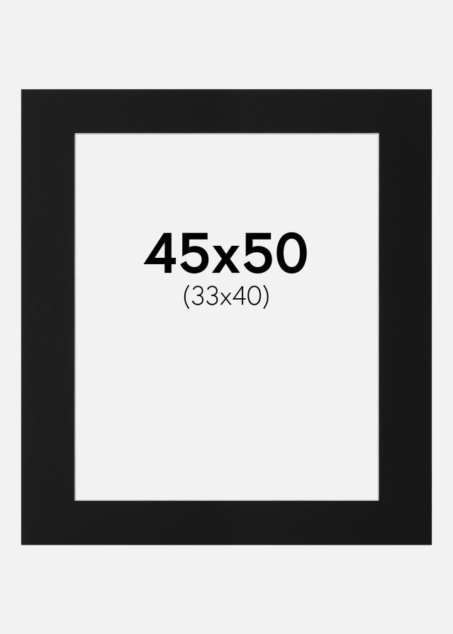 Paspartu Negru Standard (Miez Alb) 45x50 cm (33x40)