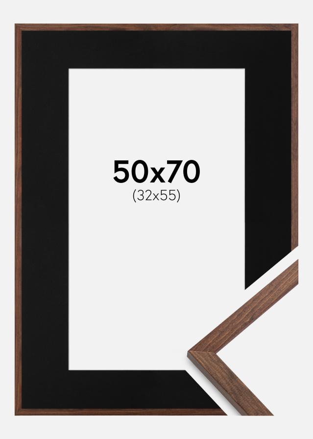 Ramă Galant Nuc 50x70 cm - Paspartu Negru 33x56 cm