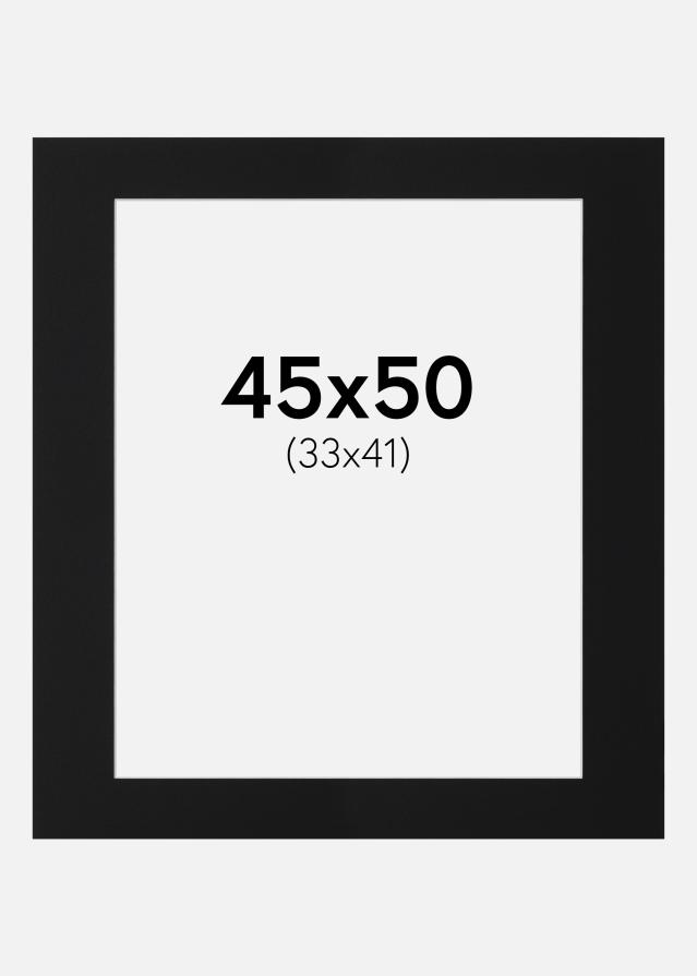 Paspartu Negru Standard (Miez Alb) 45x50 cm (33x41)