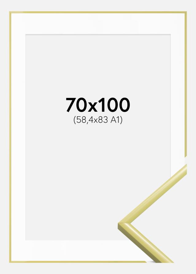Ramă New Lifestyle Galben deschis 70x100 cm - Paspartu Alb 59,4x84 cm (A1)