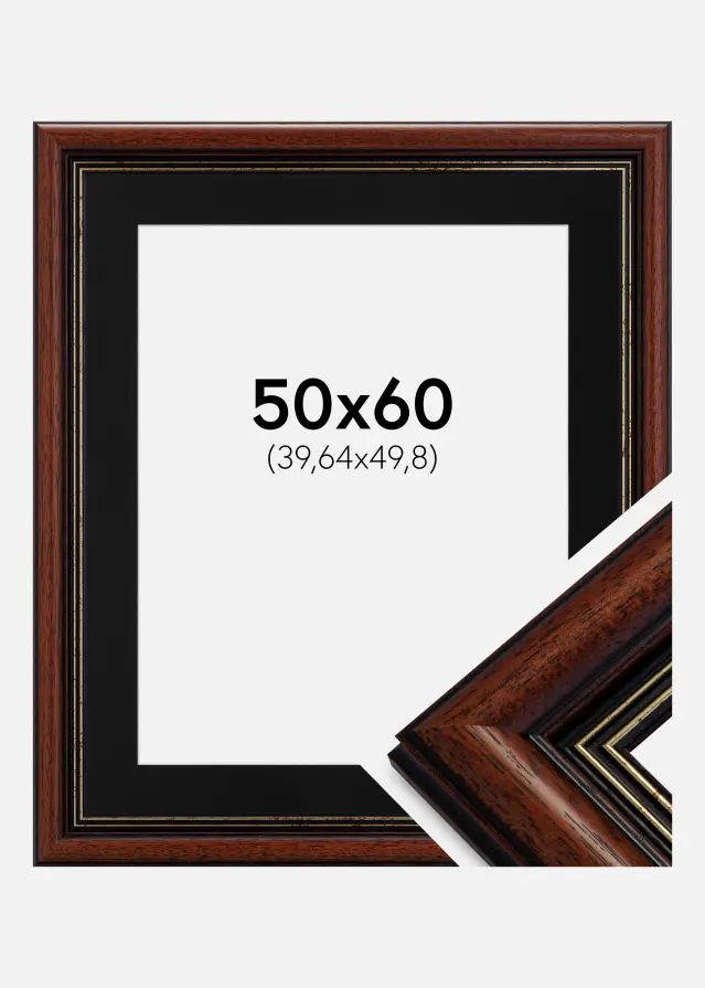 Ramă Old Retro 50x60 cm - Paspartu Negru 16x20 inches