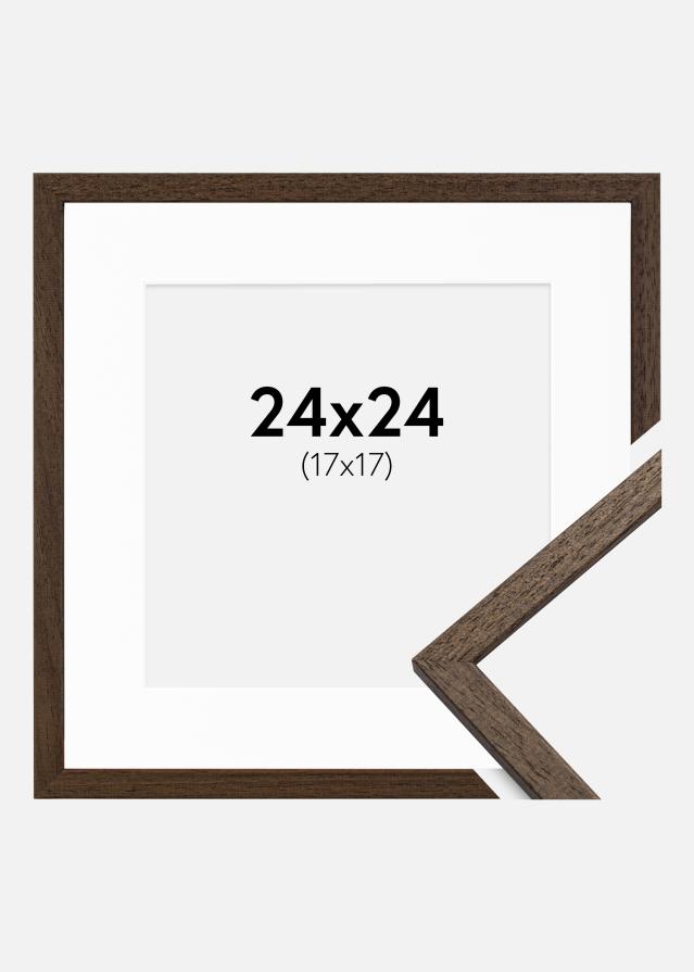 Ramă Edsbyn Nuc 24x24 cm - Paspartu Alb 18x18 cm
