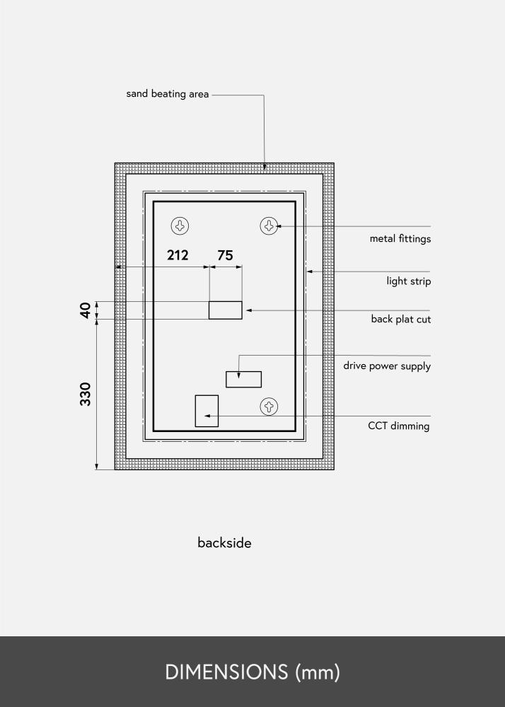 KAILA Oglindă Frost LED 50x70 cm