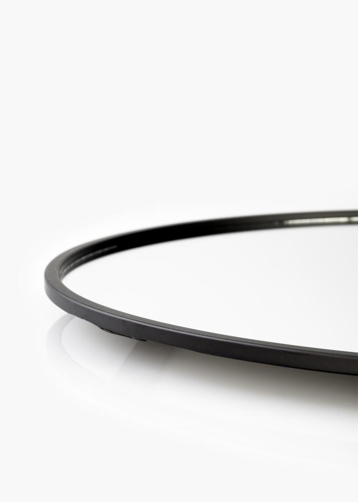 KAILA Rotund Oglindă cu Raft - Negru 35x55 cm