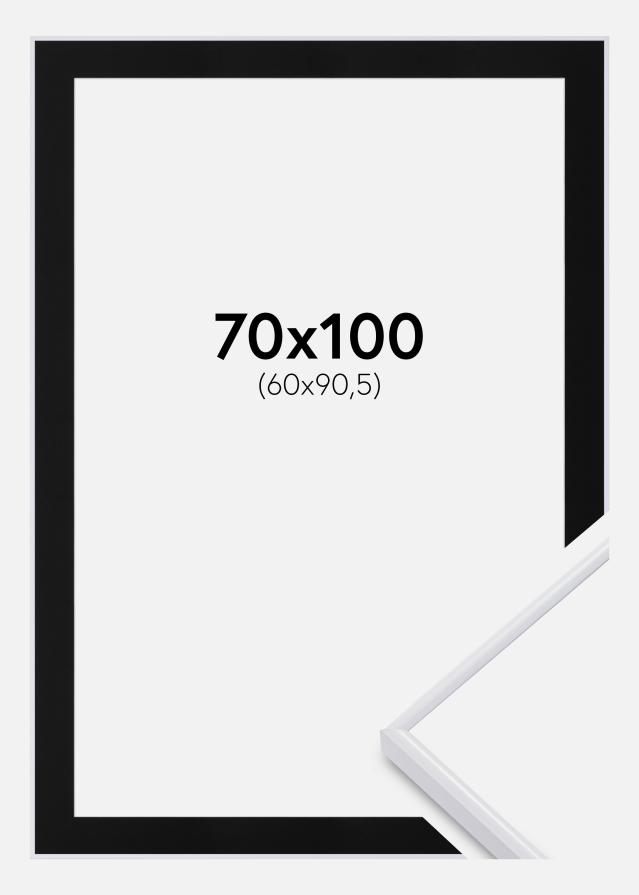 Ramă Visby Alb 70x100 cm - Paspartu Negru 61x91,5 cm