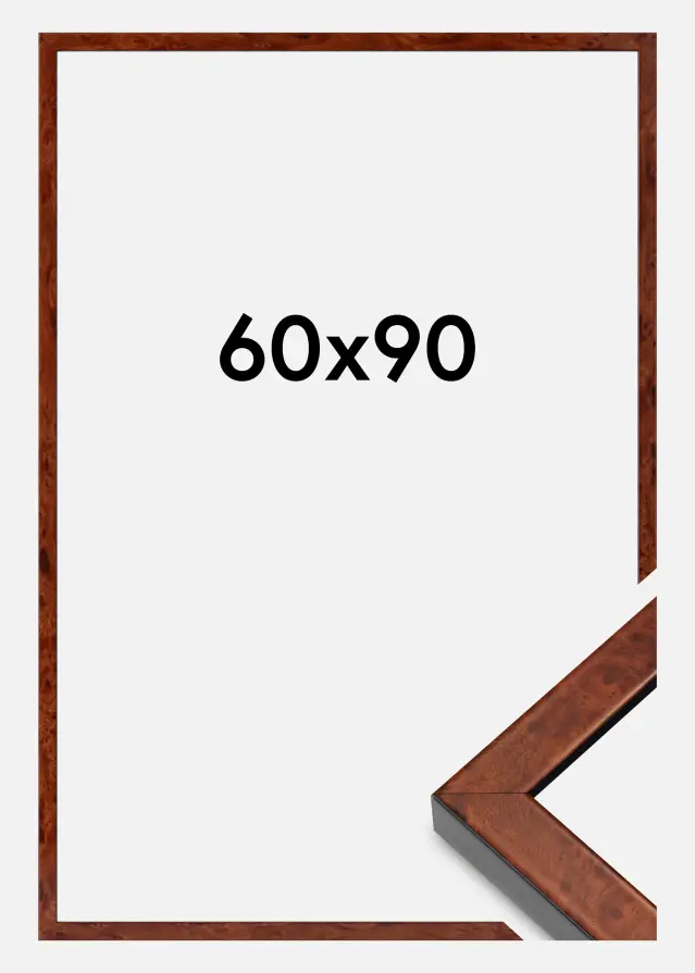 Ramă Hermes Sticlă acrilică Burr Walnut 60x90 cm