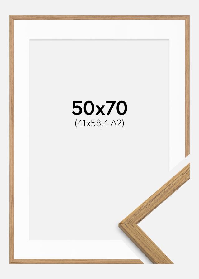 Ramă Edsbyn Tec 50x70 cm - Paspartu Alb 42x59,4 cm (A2)