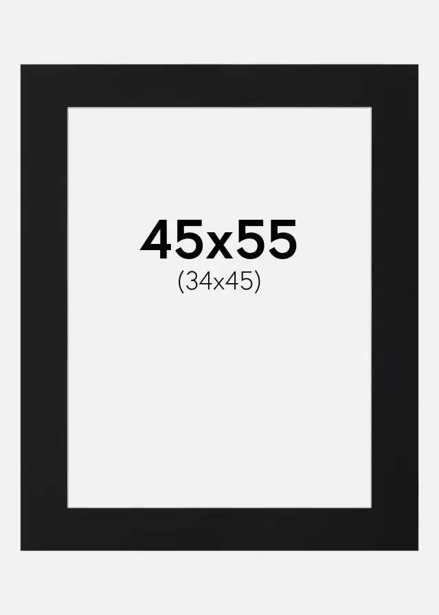 Paspartu Negru Standard (Miez Alb) 45x55 cm (34x45)