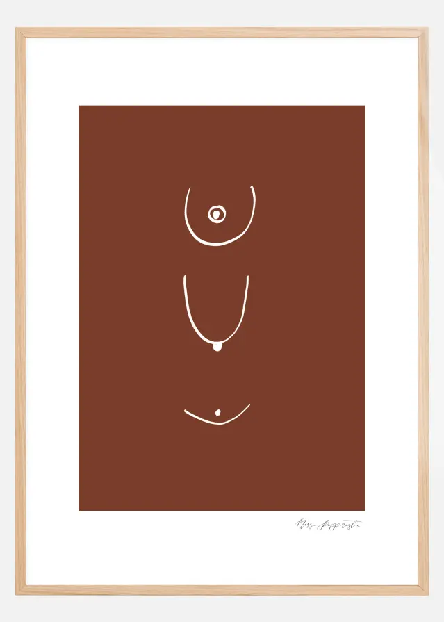 Thin lines - Brown Poster