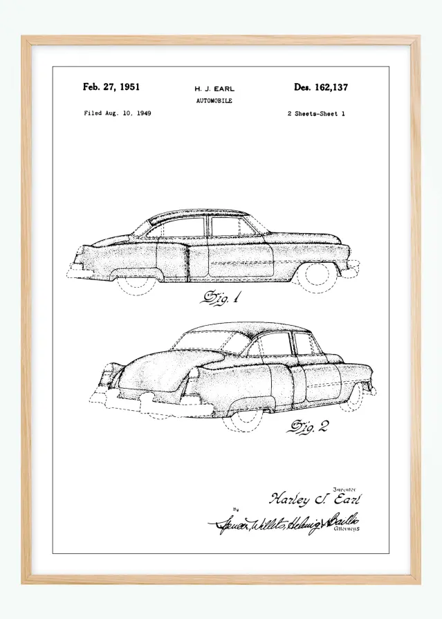 Schiță - Cadillac în Poster
