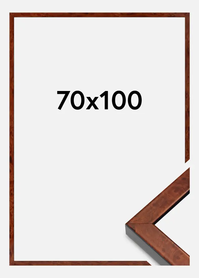 Ramă Hermes Sticlă acrilică Burr Walnut 70x100 cm
