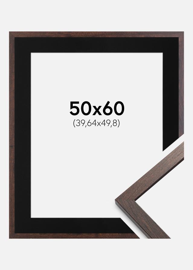 Ramă Trendy Nuc 50x60 cm - Paspartu Negru 16x20 inches