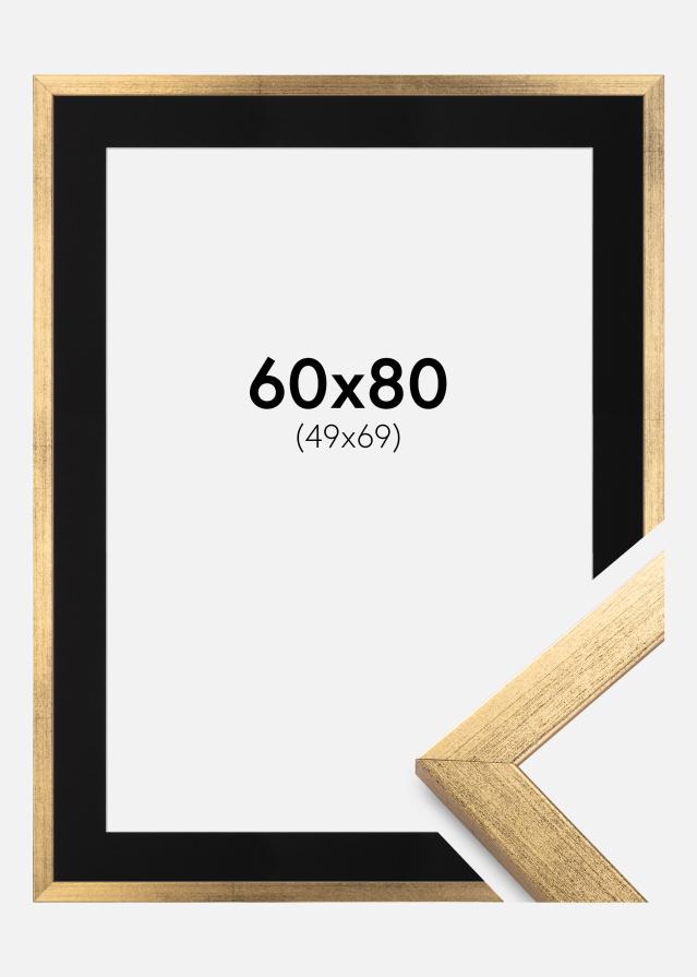 Ramă Stilată Auriu 60x80 cm - Paspartu Negru 50x70 cm