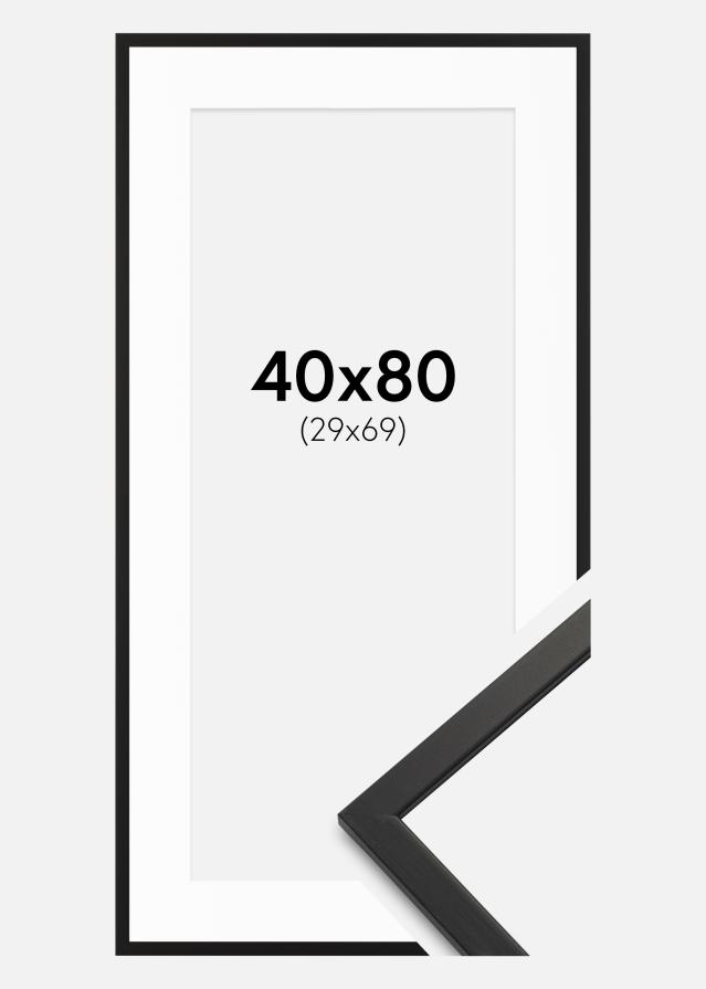 Ramă Edsbyn Negru 40x80 cm - Paspartu Alb 30x70 cm