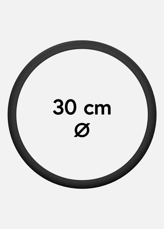 Rotund Ramă Sticlă acrilică Negru 30 cm Ø