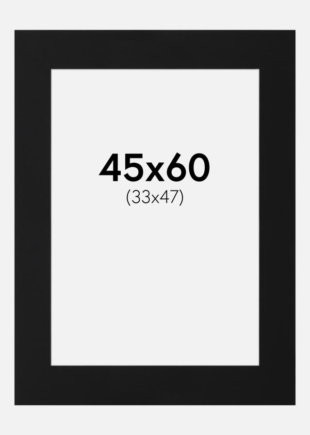 Paspartu Negru Standard (Miez Alb) 45x60 cm (33x47)