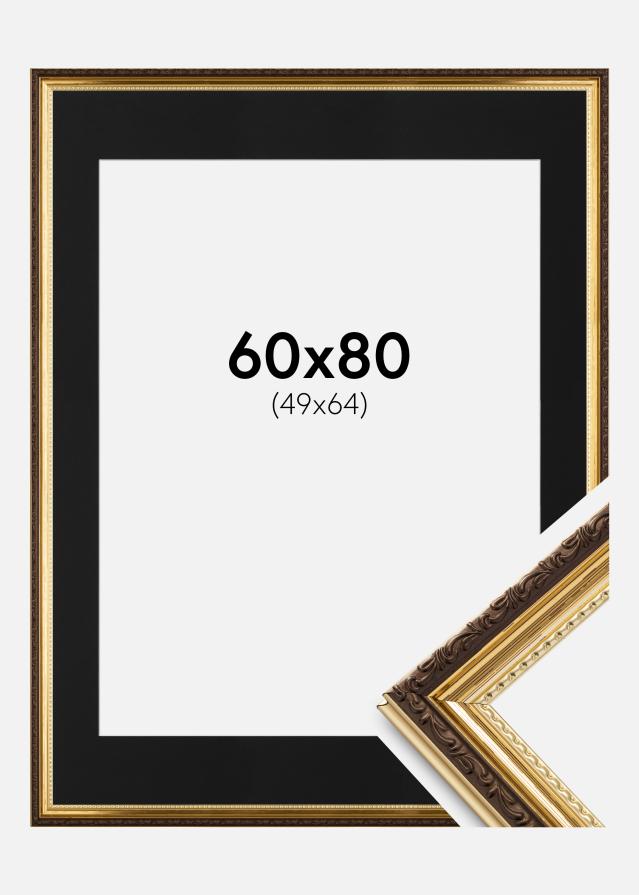 Ramă Abisko Auriu 60x80 cm - Paspartu Negru 50x65 cm