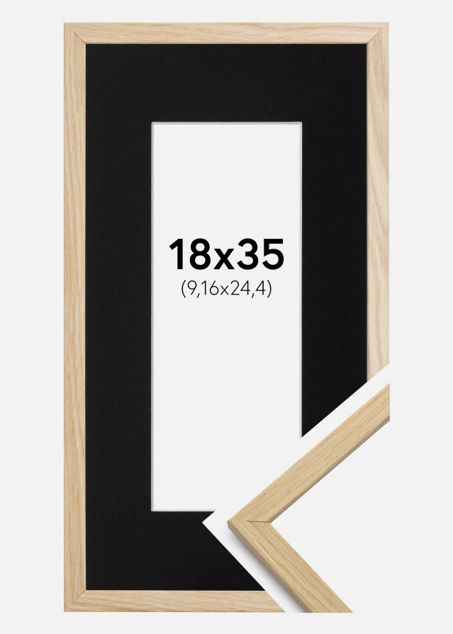 Ramă Edsbyn Stejar 18x35 cm - Paspartu Negru 4x10 inches
