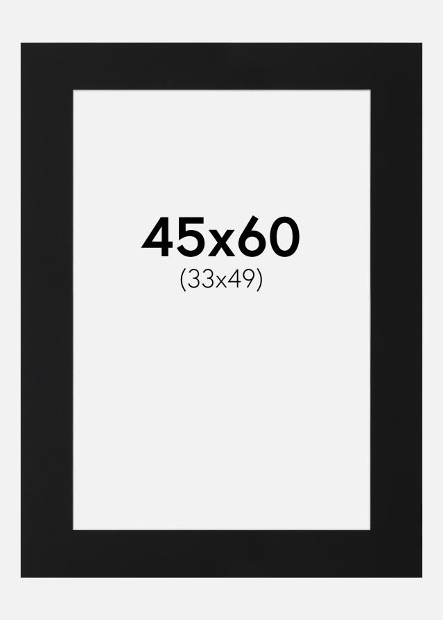 Paspartu Negru Standard (Miez Alb) 45x60 cm (33x49)