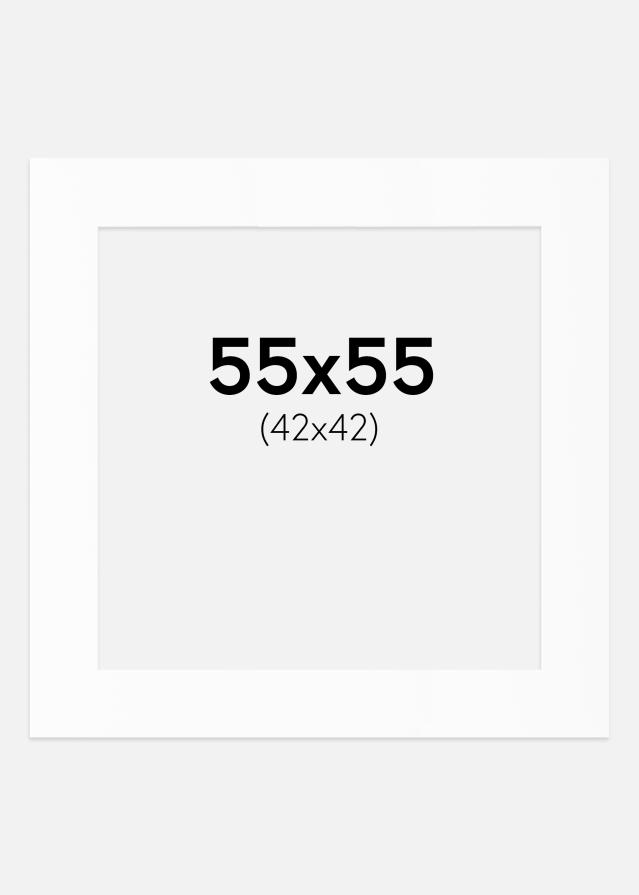 Paspartu Alb Standard (Miez Alb) 55x55 cm (42x42)