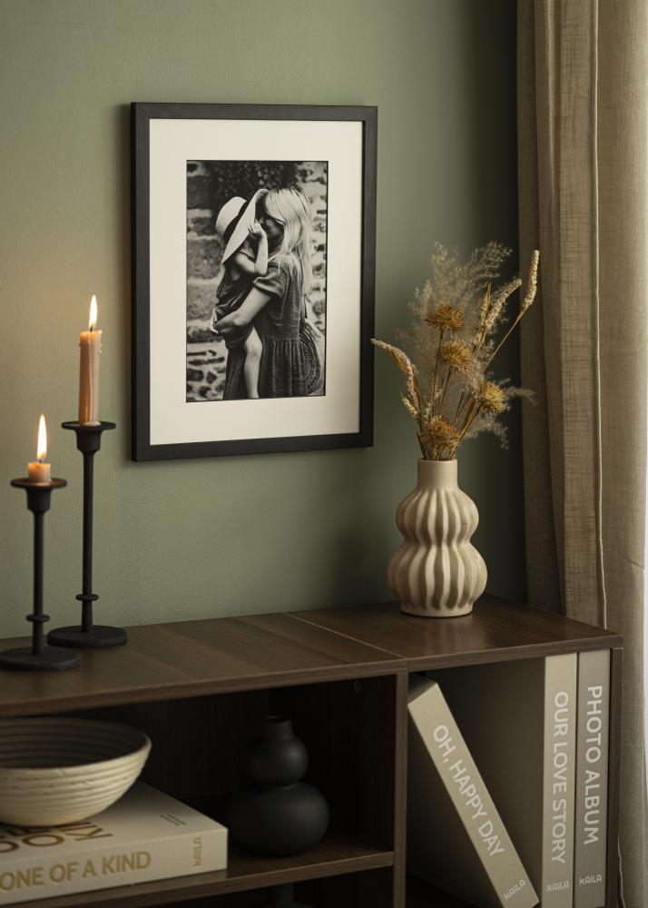 Paspartu Alb Margine neagră 20x25 cm (14x19 cm)