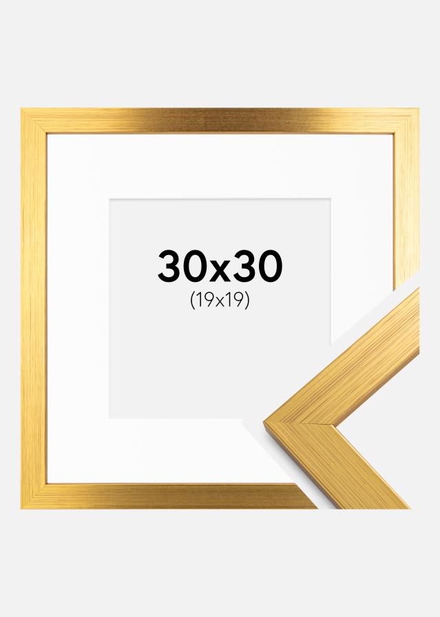 Ramă Gold Wood 30x30 cm - Paspartu Alb 20x20 cm