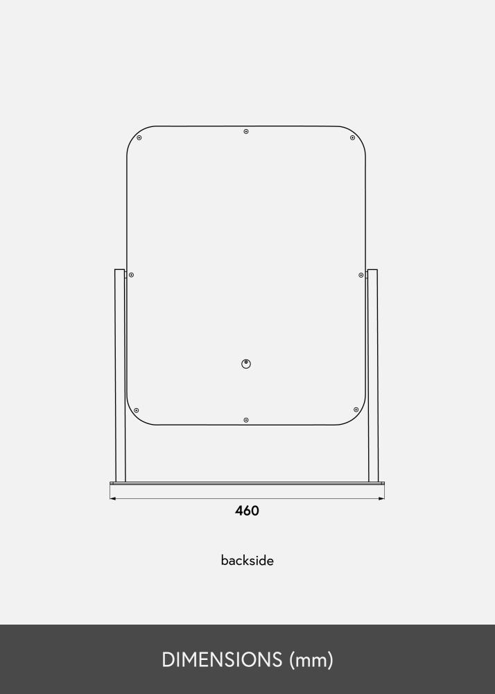 KAILA Oglindă pentru machiaj III Negru - 45x60 cm