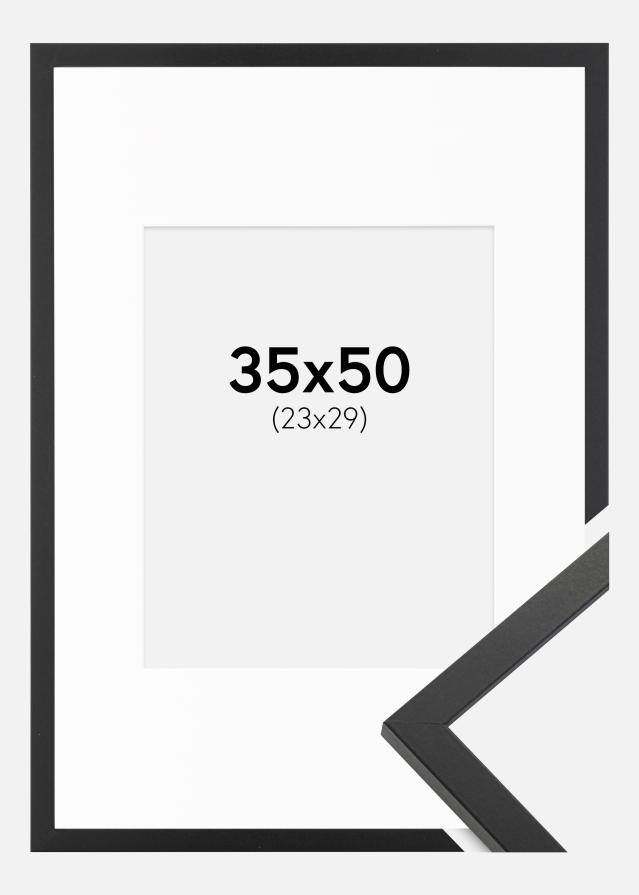 Ramă Trendy Negru 35x50 cm - Paspartu Alb 24x30 cm