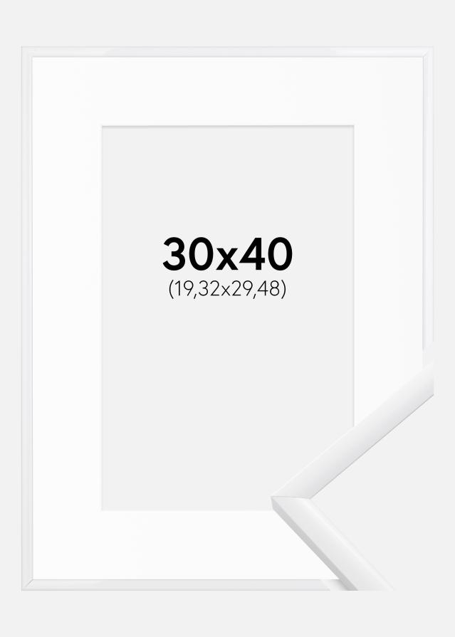 Ramă New Lifestyle Alb 30x40 cm - Paspartu Alb 8x12 inches