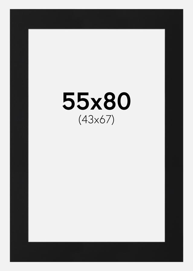 Paspartu Negru Standard (Miez Alb) 55x80 cm (43x67)