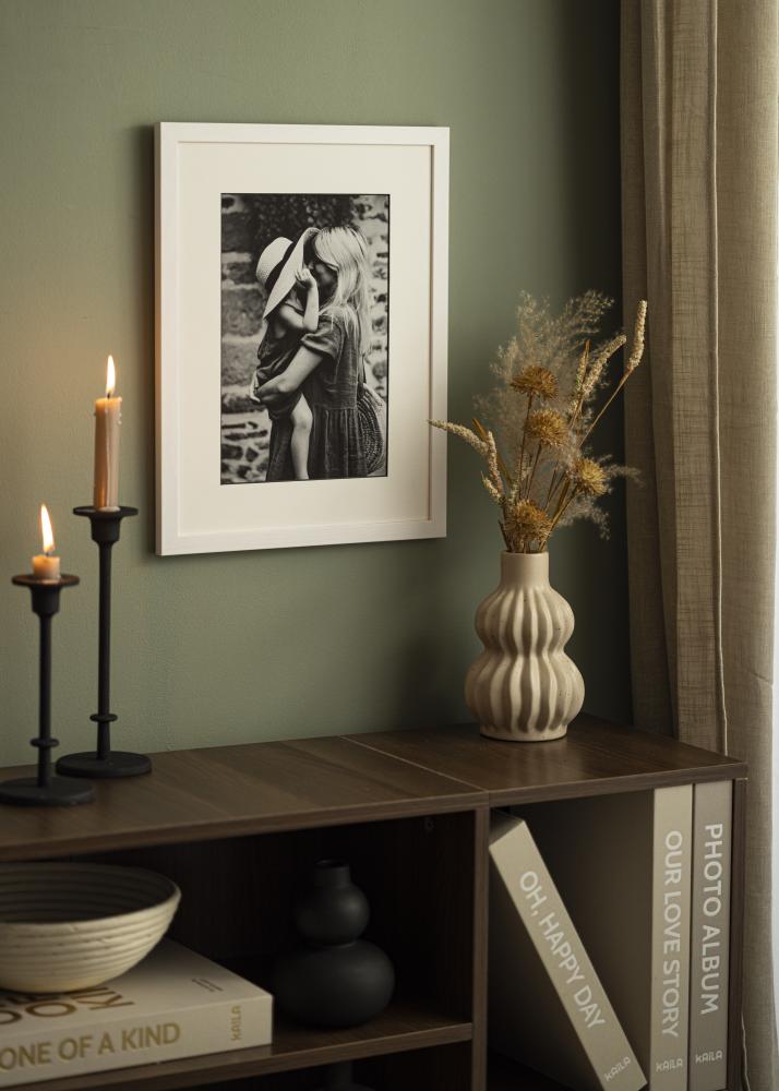 Paspartu Alb Margine neagră 20x25 cm (14x19 cm)