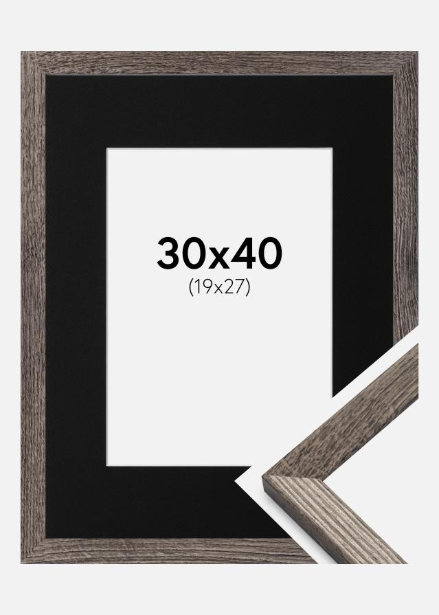 Ramă Fiorito Nuc 30x40 cm - Paspartu Negru 20x28 cm