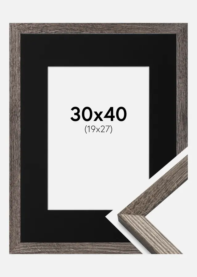 Ramă Fiorito Nuc 30x40 cm - Paspartu Negru 20x28 cm