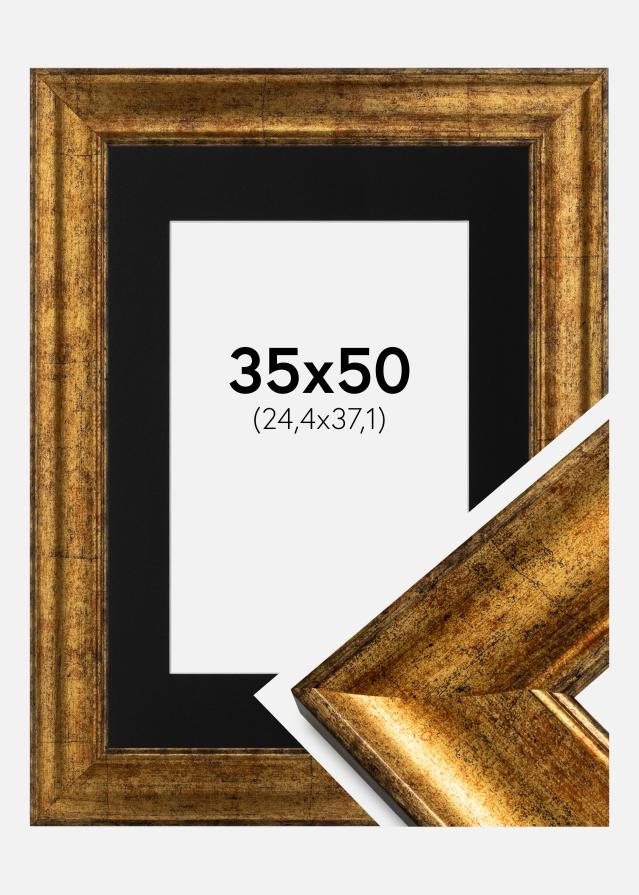 Ramă Saltsjöbaden Auriu 35x50 cm - Paspartu Negru 10x15 inches