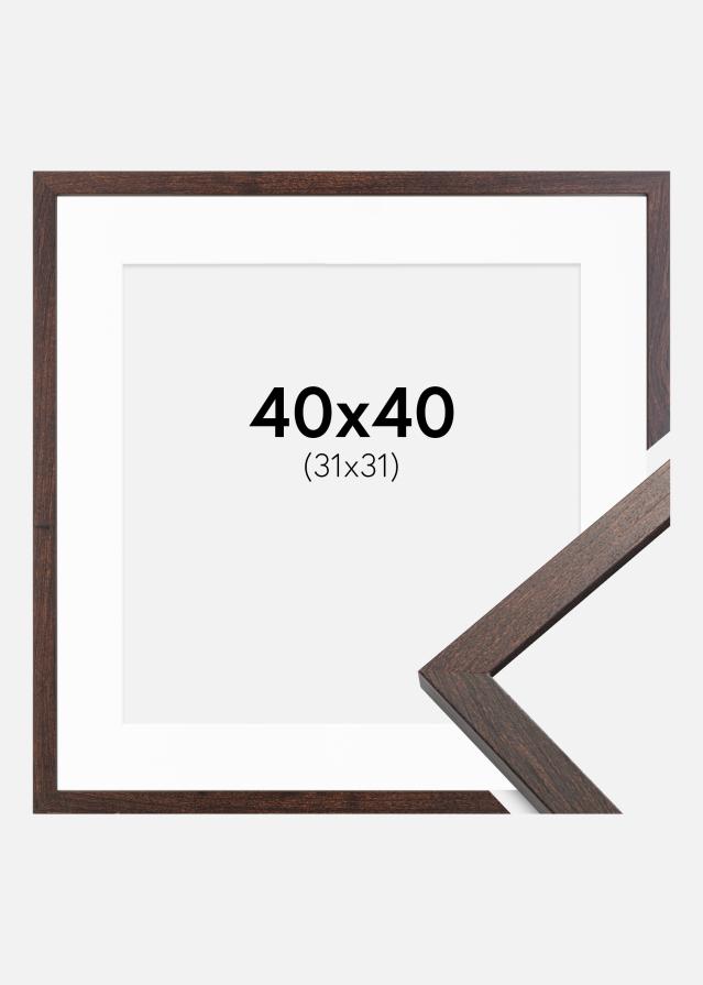Ramă Trendy Nuc 40x40 cm - Paspartu Alb 32x32 cm