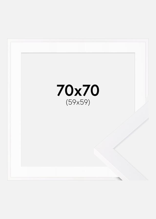 Ramă Selection Alb 70x70 cm - Paspartu Alb 60x60 cm