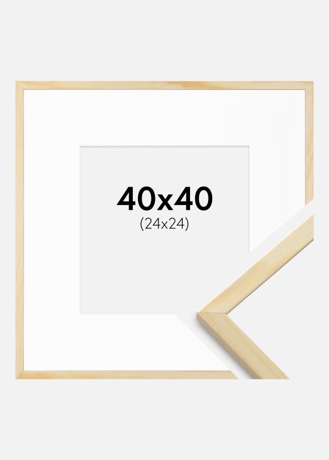 Ramă Galant Lemn de pin 40x40 cm - Paspartu Alb 25x25 cm