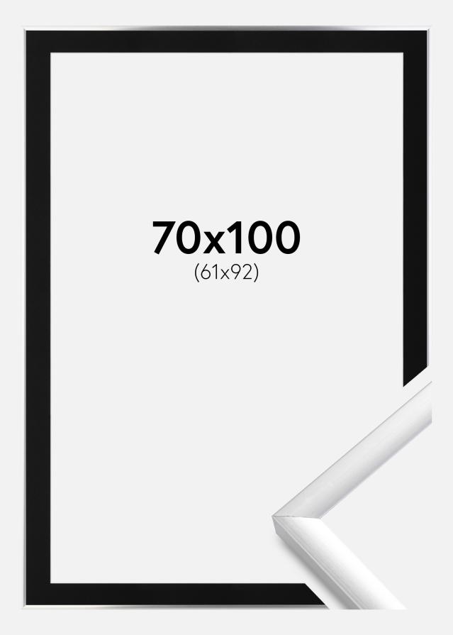 Ramă New Lifestyle Argintiu 70x100 cm - Paspartu Negru 62x93 cm