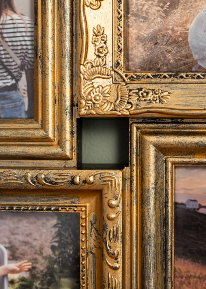 Retro Ramă pentru colaj Auriu mat - 12 Fotografii