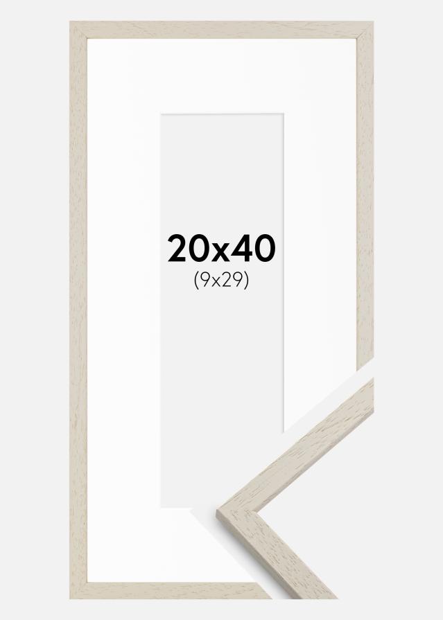 Ramă Edsbyn Nisip 20x40 cm - Paspartu Alb 10x30 cm