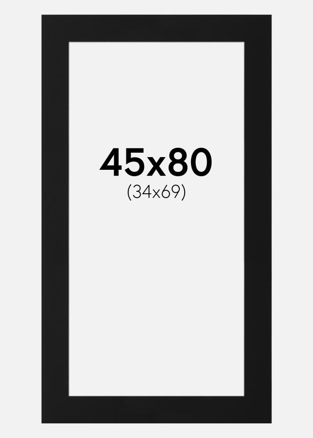 Paspartu Negru Standard (Miez Alb) 45x80 cm (34x69)