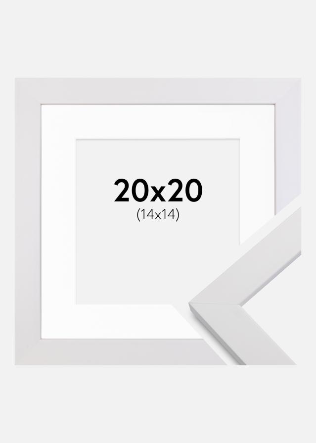 Ramă White Wood 20x20 cm - Paspartu Alb 15x15 cm