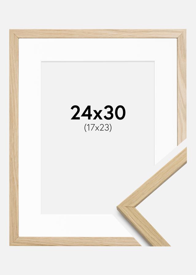Ramă Edsbyn Stejar 24x30 cm - Paspartu Alb 18x24 cm