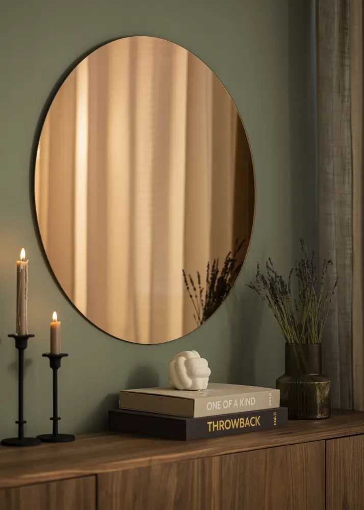 KAILA Rotund Oglindă Rose Gold 80 cm Ø