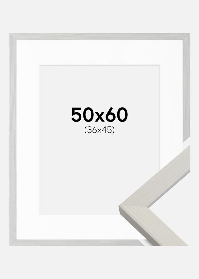 Ramă Fiorito Alb 50x60 cm - Paspartu Alb 37x46 cm